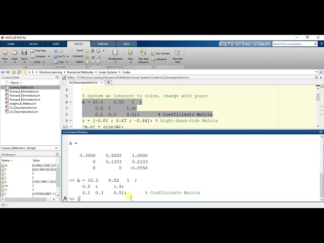 فیلم آموزشی: 3.4| تجزیه LU برای حل معادلات سیستم خطی در متلب