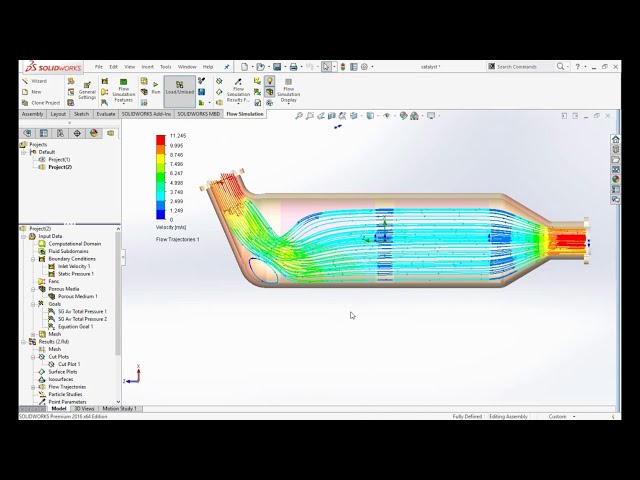 فیلم آموزشی: شبیه سازی جریان بر روی کاتالیزور اگزوز (Porous Meduim) با استفاده از solidworks