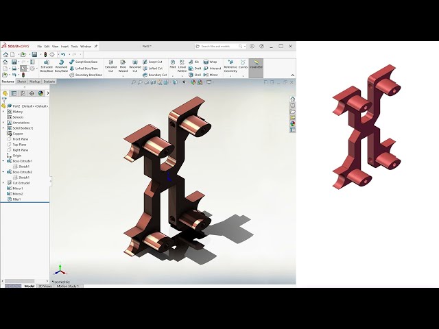 فیلم آموزشی: ویژگی SolidWorks MIRROR مثال 1 در دقیقه! با زیرنویس فارسی