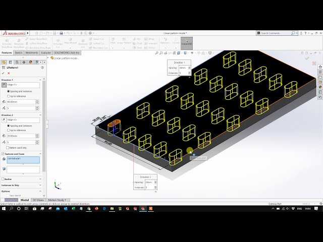 فیلم آموزشی: الگوی خطی با استفاده از solidworks 2020 با زیرنویس فارسی