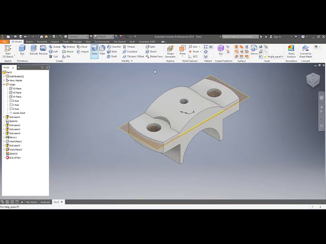 فیلم آموزشی: نحوه ساخت بلوک Plummer در Autodesk Inventor 2018 ll (قطعات، مونتاژ، پیش نویس دو بعدی) ll