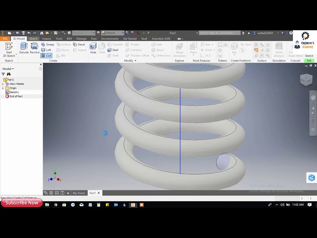 فیلم آموزشی: نحوه رسم فنر سیم پیچ در Autodesk Inventor. ||آکادمی مهندسی||