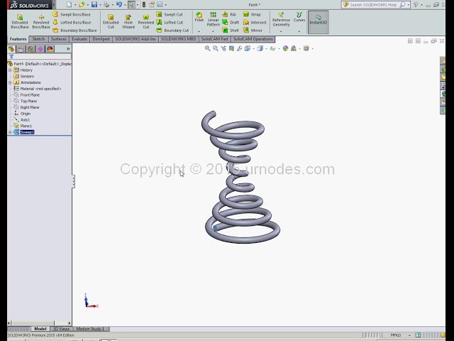 فیلم آموزشی: آموزش های پیشرفته Solidworks - درس شماره 5 مدل سازی فنر مخروطی