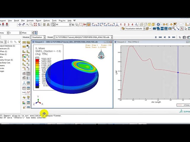 فیلم آموزشی: همگام سازی XY-Plot و یک نمودار کانتور (ABAQUS)