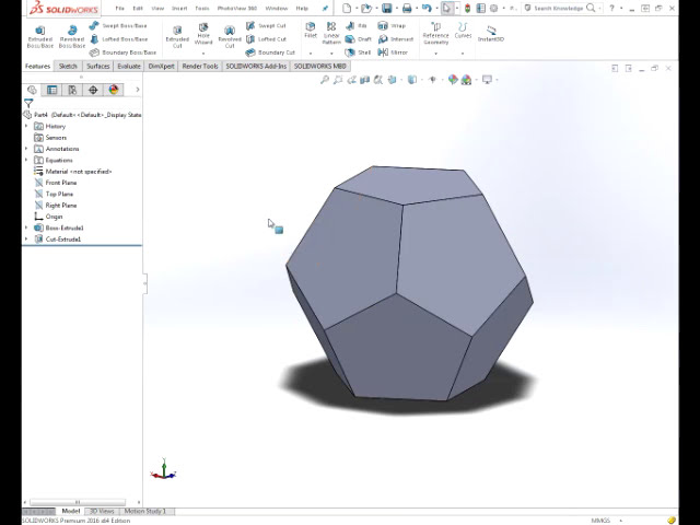 فیلم آموزشی: آموزش Solidworks: نحوه ایجاد یک دوازده وجهی منظم با پارامتر به طول لبه با زیرنویس فارسی