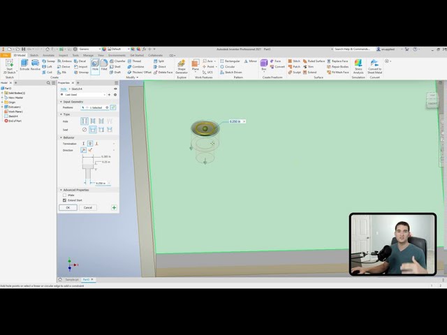 فیلم آموزشی: ابزار و گزینه های سوراخ - آموزش قسمت Autodesk Inventor | Autodesk Inventor 2021 در عمق با زیرنویس فارسی