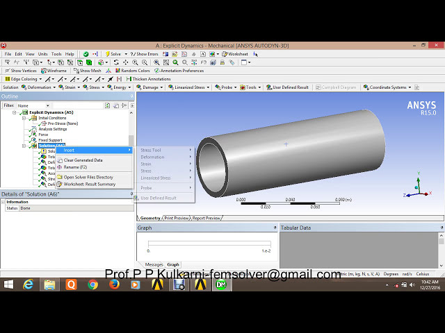 فیلم آموزشی: تحلیل دینامیکی صریح شفت توخالی در میز کار ansys با زیرنویس فارسی