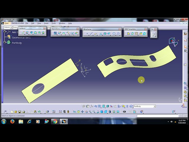 فیلم آموزشی: CATIA V5 - SURFACING - ایجاد سوراخ روی سطح با زیرنویس فارسی