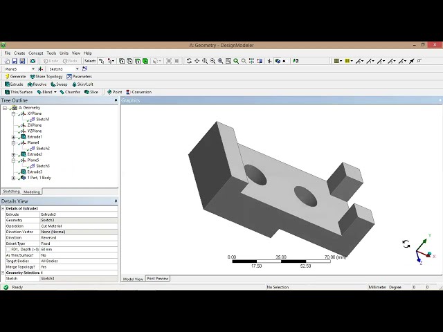 فیلم آموزشی: ANSYS- Design Modeler Tutorial-17- Extrude-Cut