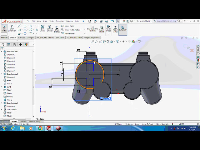 فیلم آموزشی: آموزش Solidworks | چگونه یک جوی استیک یا کنسول پلی استیشن طراحی کنیم؟