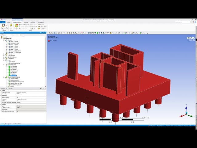 فیلم آموزشی: آموزش ANSYS: تجزیه و تحلیل غیرخطی پایه تشت بتن مسلح با استفاده از ANSYS Workbench 2020