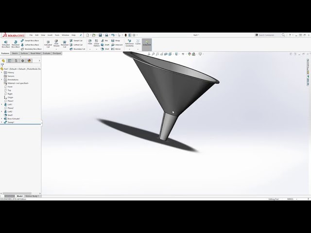 فیلم آموزشی: نحوه طراحی قیف در Solidworks با زیرنویس فارسی