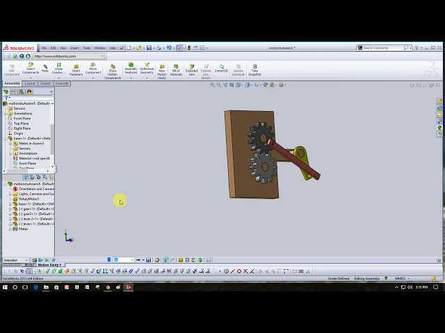 فیلم آموزشی: SOLIDWORKS Basic Motion Study (انیمیشن)