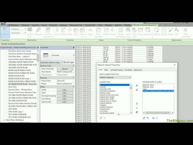 فیلم آموزشی: Revit - Material Takeoff - Gypsum Wallboard / Sheetrock - CADtech Seminars, LLC با زیرنویس فارسی