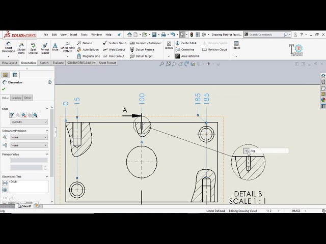 فیلم آموزشی: نحوه اضافه کردن ابعاد Ordinate در Drawings SolidWorks با زیرنویس فارسی