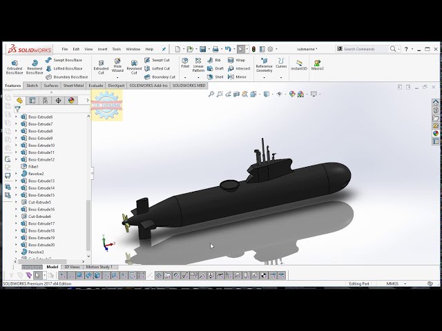فیلم آموزشی: 「DESIGN 161」 نحوه طراحی زیردریایی توسط Solidworks