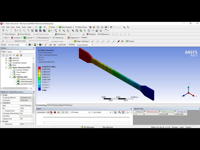 فیلم آموزشی: تجزیه و تحلیل ساختاری استاتیکی نمونه آزمایش کشش تخت در میز کار Ansys