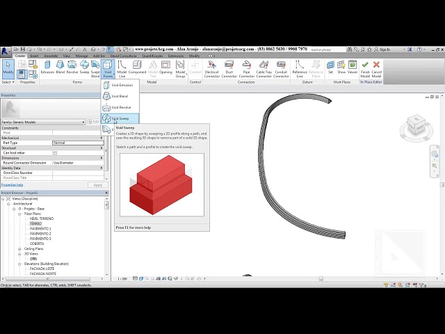 فیلم آموزشی: [REVIT] با استفاده از دستور Sweep با زیرنویس فارسی