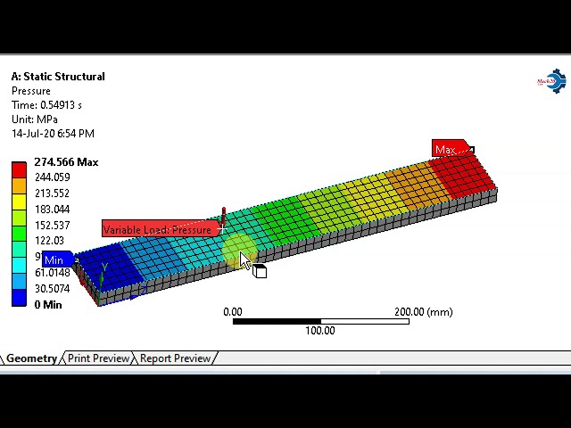 فیلم آموزشی: Ansys | صفحه کنسول با UVL | نحوه تجزیه و تحلیل یکنواخت بار متغیر توسط Ansys