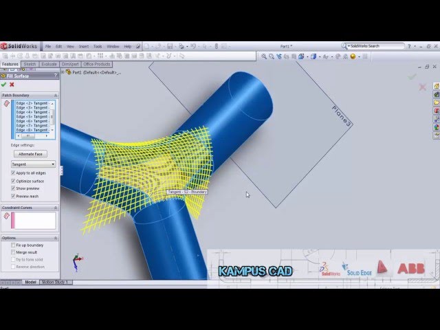 فیلم آموزشی آموزش Solidworks نحوه ساخت مدل اتصال لوله سه طرفه با استفاده از Solidworks فیلم 2465