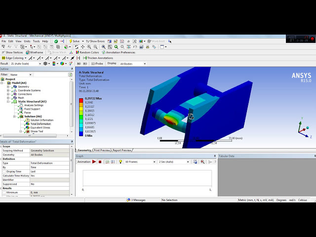 فیلم آموزشی: Ansys - تحلیل ساختاری پایه [تغییر شکل کل - تنش معادل - ضریب ایمنی]