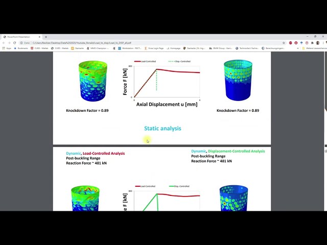 فیلم آموزشی: آموزش ABAQUS: تحلیل کمانش کنترل شده با بار در مقابل جابجایی کنترل شده و تاب برداشتن پوسته لبه