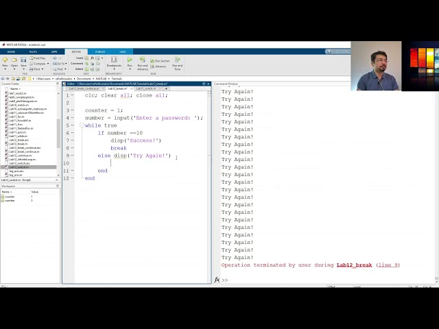 فیلم آموزشی: نحوه استفاده از Break Command در داخل یک حلقه در متلب با زیرنویس فارسی