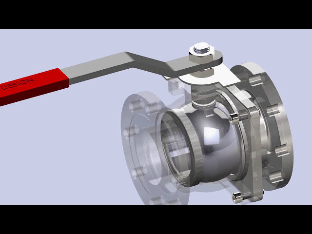 فیلم آموزشی: Floating Ball Valve- انیمیشن SolidWorks (نمای انفجاری، مونتاژ، حرکت کاری، و برچسب ها) CAD