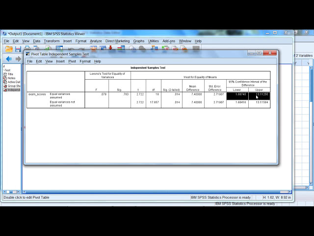 فیلم آموزشی: نحوه تفسیر فاصله اطمینان در SPSS – آزمون t دو نمونه با زیرنویس فارسی