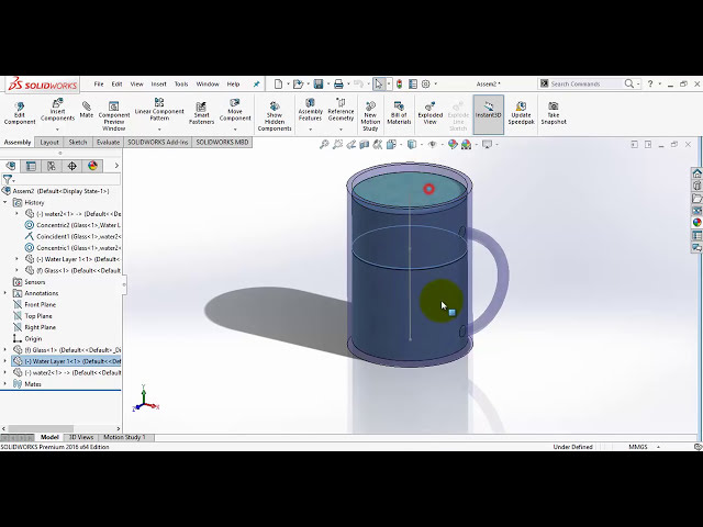 فیلم آموزشی: انیمیشن SOLIDWORKS - یک فنجان پر از آب (اثر مایع) با زیرنویس فارسی