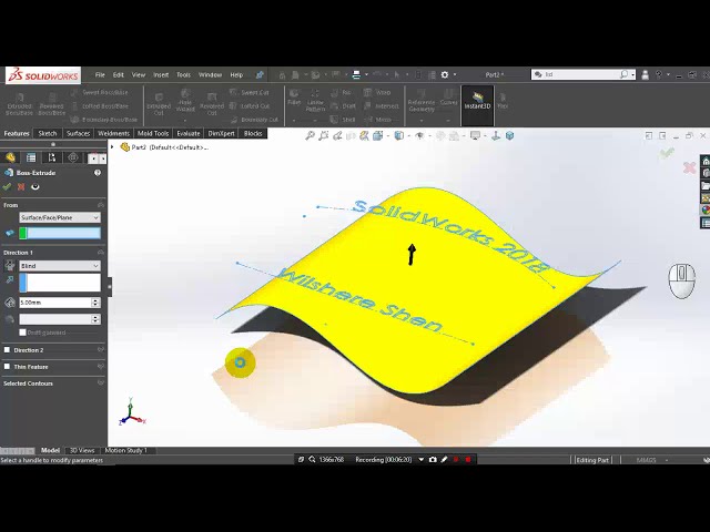 فیلم آموزشی: 66.SolidWorks 2018 - ایجاد متن روی سرفیس متن روی سرفیس