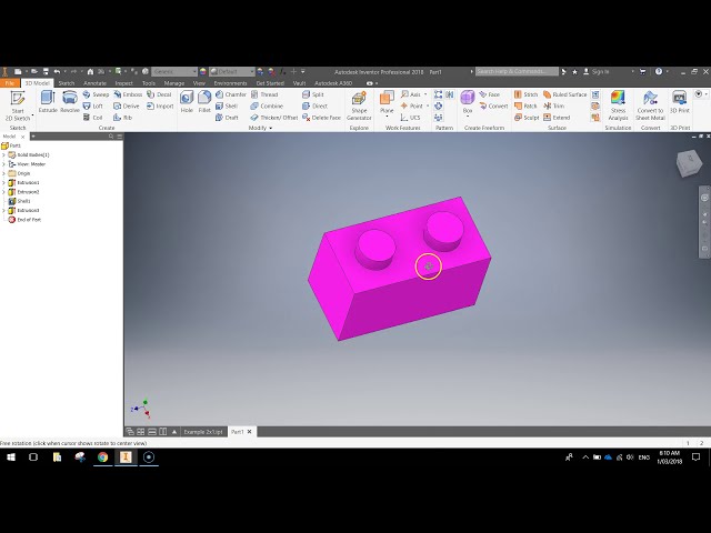 فیلم آموزشی: آموزش Autodesk Inventor - 2x1 Lego Brick با زیرنویس فارسی