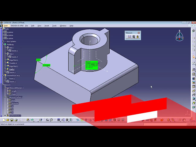 فیلم آموزشی: نوار ابزار اندازه گیری در CATIA با زیرنویس فارسی