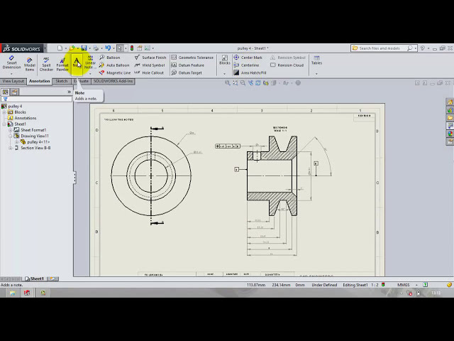 فیلم آموزشی: پیش نویس و اضافه کردن GD&T در آموزش solidworks