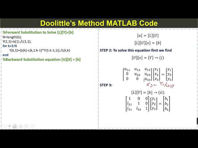 فیلم آموزشی: کد متلب برای روش دولیتل | تجزیه LU با روش دولیتل با زیرنویس فارسی