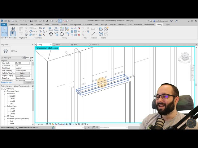 فیلم آموزشی: آموزش قاب بندی چوبی در Revit با زیرنویس فارسی