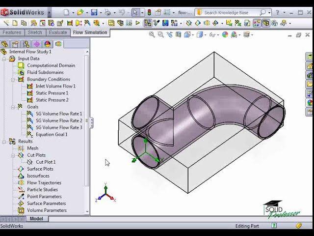 فیلم آموزشی: مطالعه جریان سیال در یک لوله و پلات برش در SolidWorks با زیرنویس فارسی