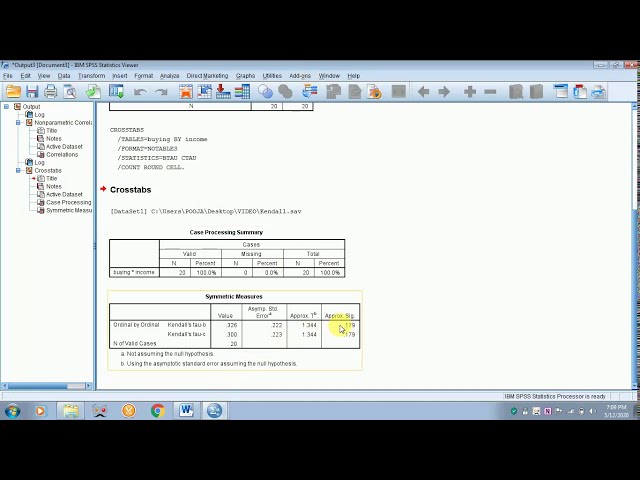 فیلم آموزشی: نحوه انجام و تفسیر همبستگی کندال تائو - SPSS