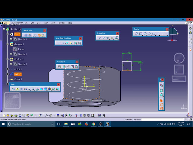 فیلم آموزشی: نحوه طراحی مهره در CATIA V5