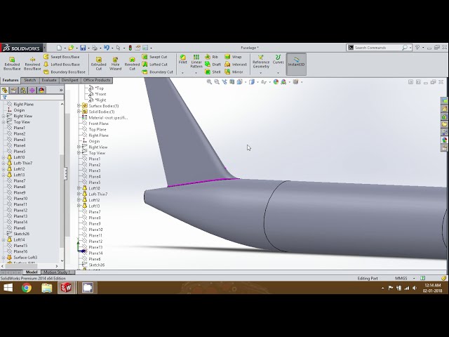 فیلم آموزشی: آموزش طراحی A380 : قسمت 3 (تثبیت کننده عمودی) SolidWorks با زیرنویس فارسی