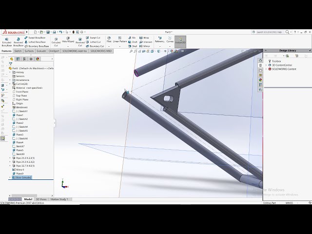 فیلم آموزشی: نحوه ساخت قاب موتور سیکلت بابر در Solidworks