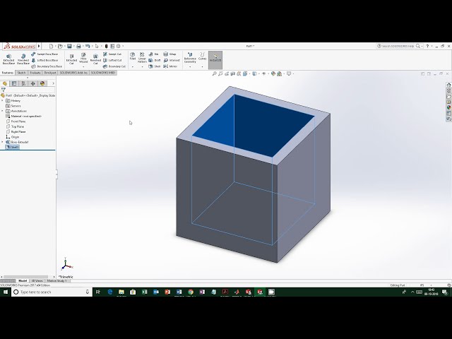 فیلم آموزشی: مکعب توخالی (جعبه) در Solidworks با زیرنویس فارسی