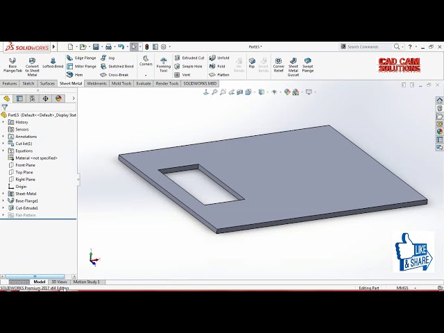 فیلم آموزشی: SOLIDWORKS SHEET METAL برش اکسترود