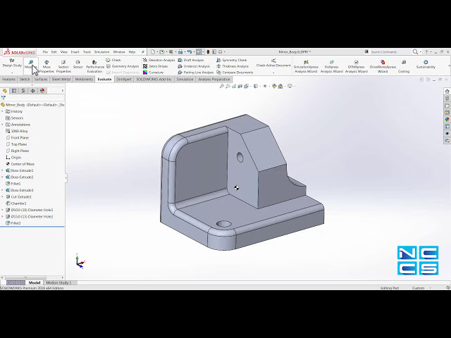 فیلم آموزشی: Mass Properties and Center of Mass - راهنمای SOLIDWORKS با زیرنویس فارسی