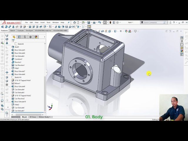 فیلم آموزشی: آموزش Solidworks HP - Bevel Gear Box توسط Solidworks با زیرنویس فارسی