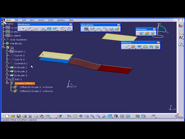 فیلم آموزشی: 01-144 CATIA v5 TUTORIAL طراحی سطح: (متغیر افست) با زیرنویس فارسی