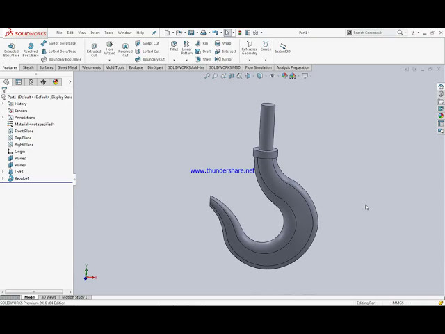 فیلم آموزشی: مدل قلاب با استفاده از شیروانی در SOLIDWORKS با زیرنویس فارسی