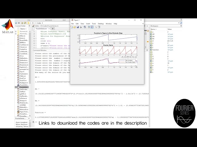 فیلم آموزشی: ضرایب سری فوریه در متلب با زیرنویس فارسی