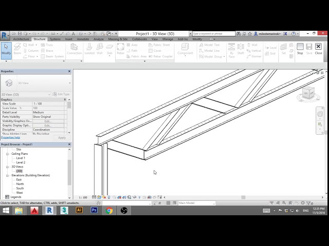 فیلم آموزشی: نحوه ایجاد خرپا در Revit با زیرنویس فارسی