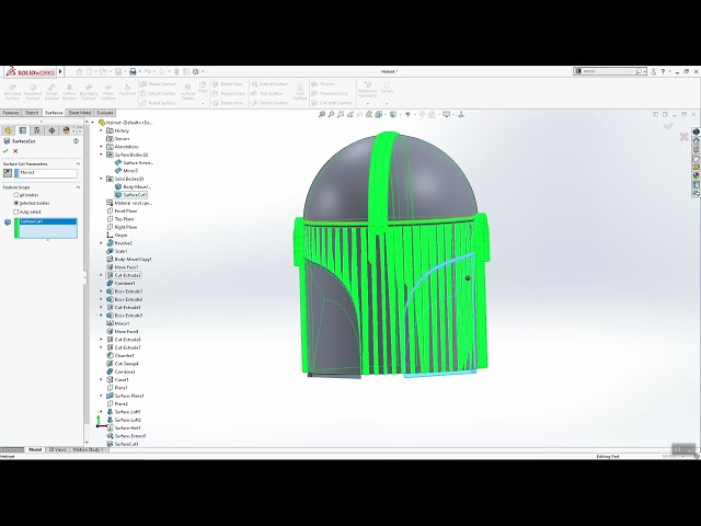 فیلم آموزشی: طراحی کلاه ایمنی ماندالوریان در سالیدورکس - آموزش آینده سطوح Solidworks با زیرنویس فارسی